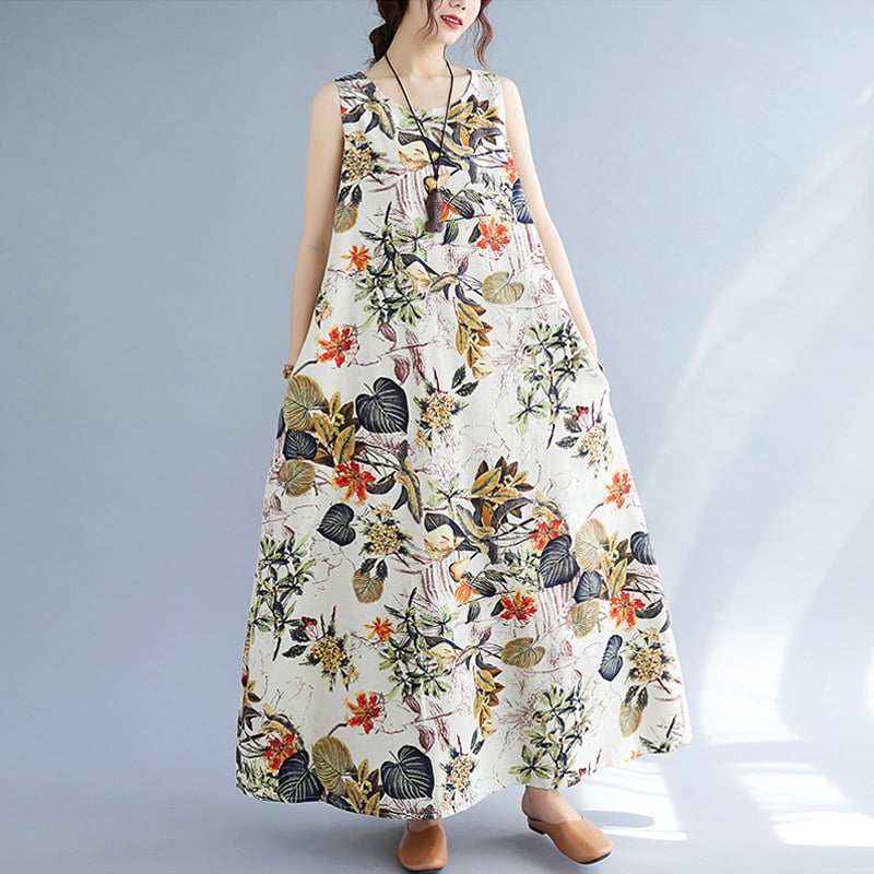 The Linen Cotton Sleeveless Dress