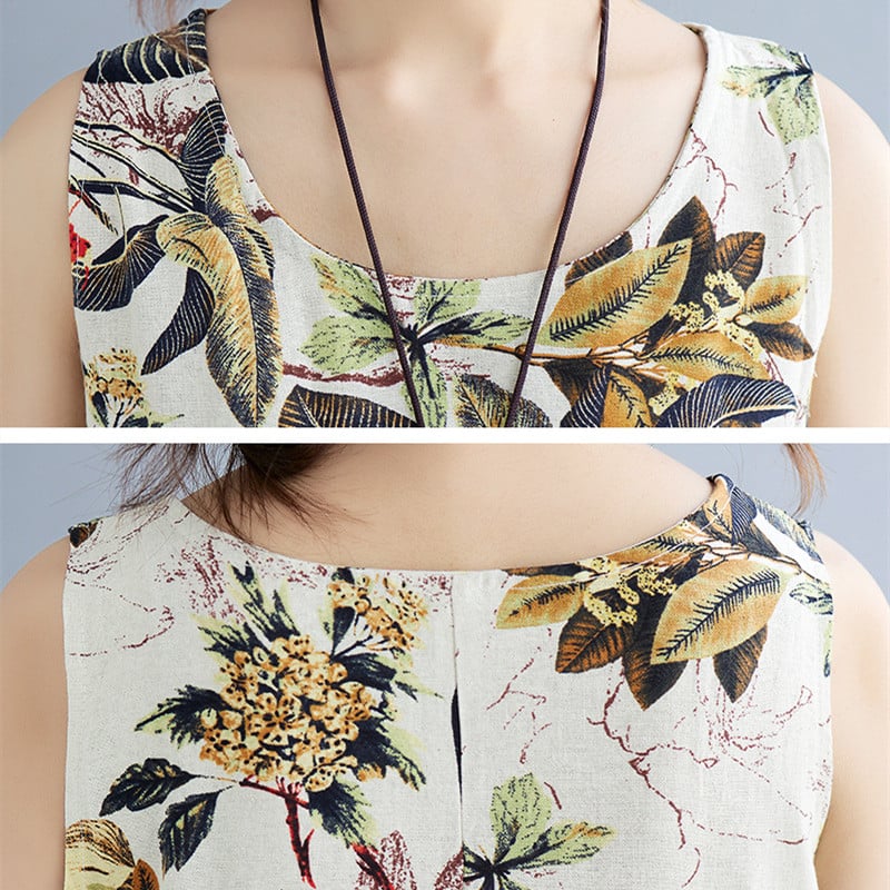 The Linen Cotton Sleeveless Dress