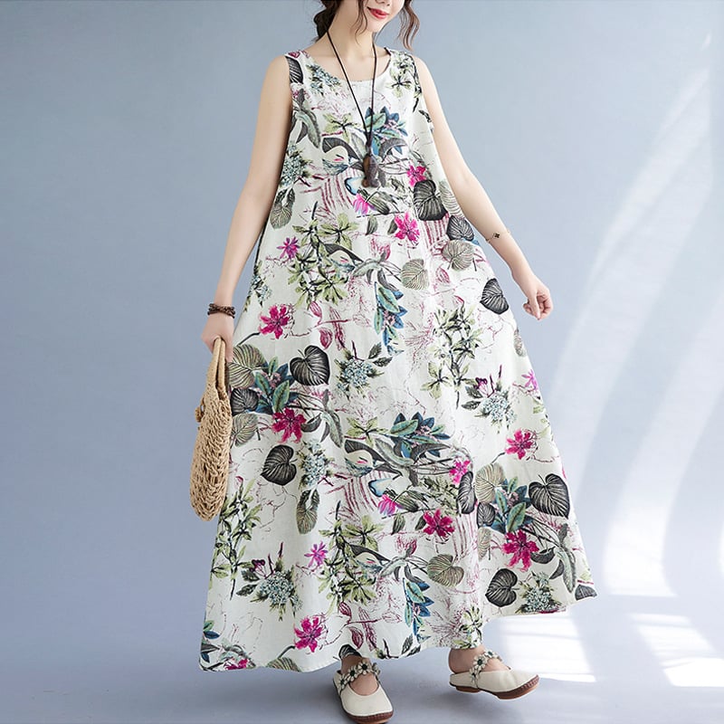 The Linen Cotton Sleeveless Dress