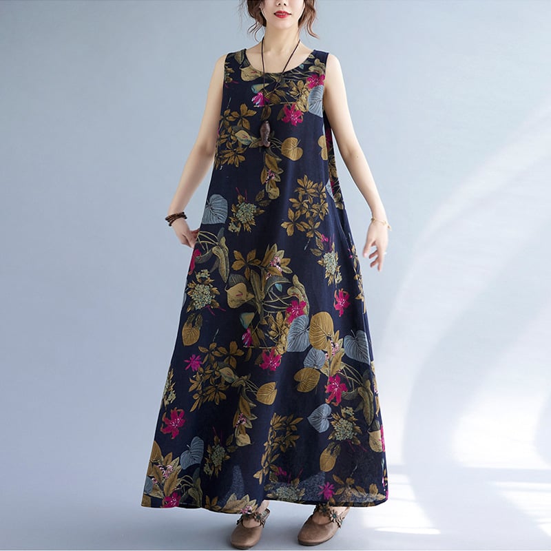 The Linen Cotton Sleeveless Dress