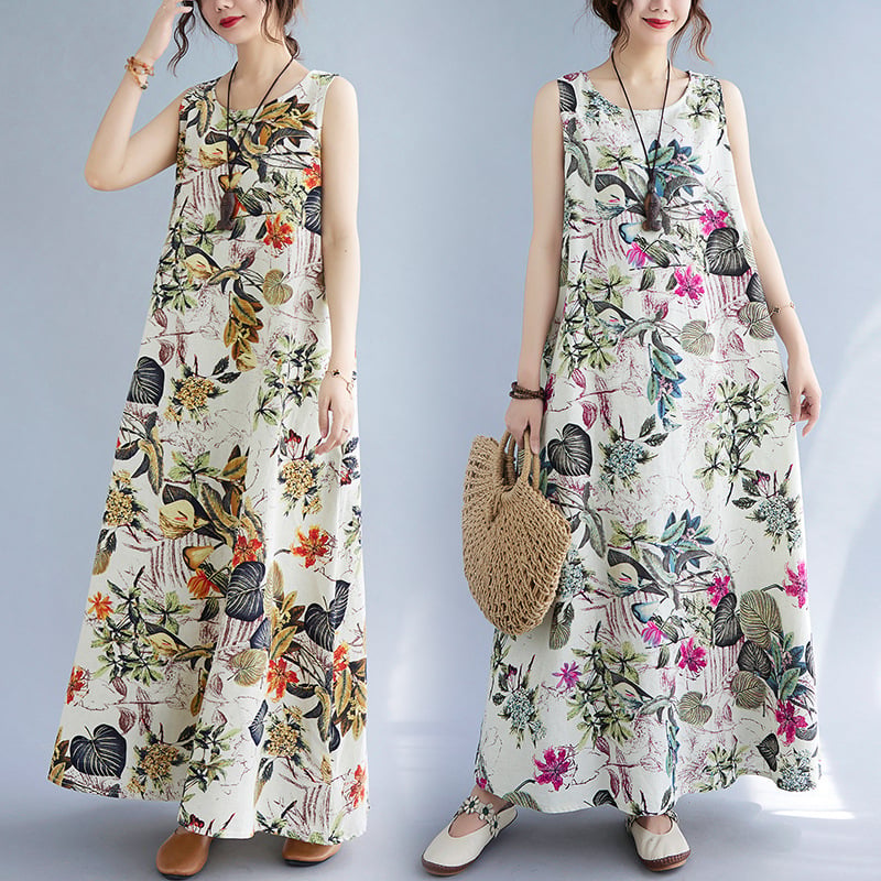 The Linen Cotton Sleeveless Dress