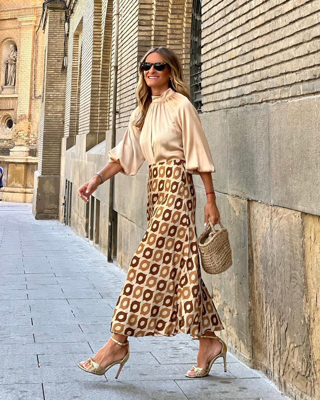 Chic Polka Dot Flowing Skirt for Women