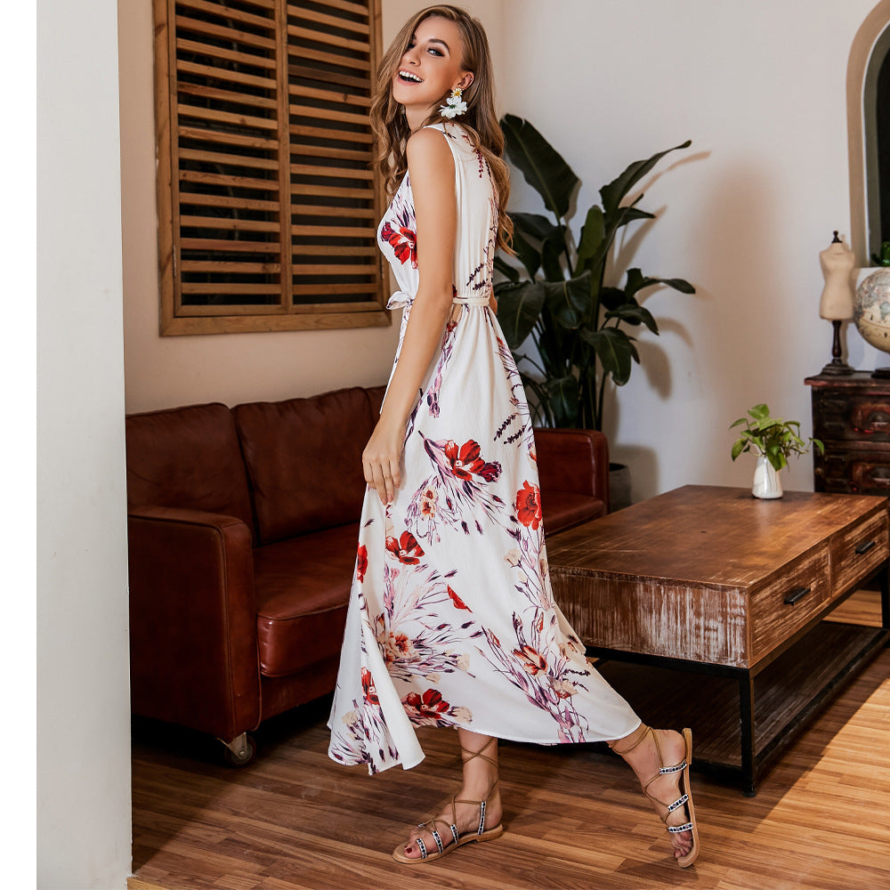 Boho Floral Beach Dress for Women