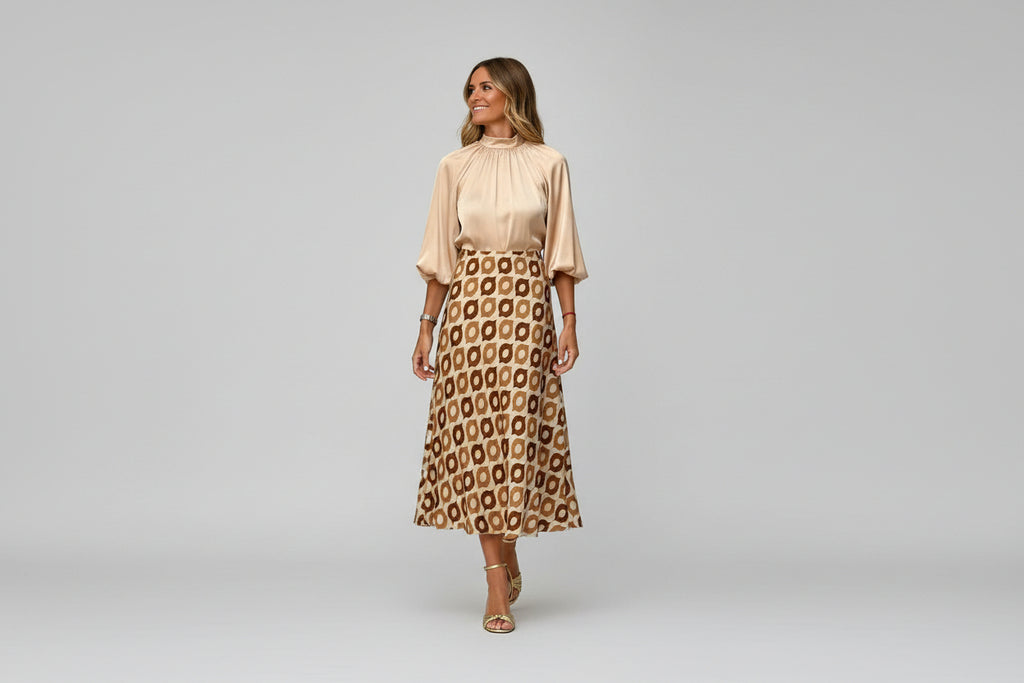 Chic Polka Dot Flowing Skirt for Women