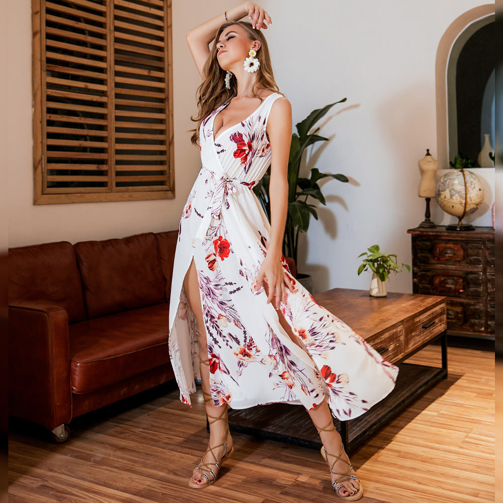 Boho Floral Beach Dress for Women